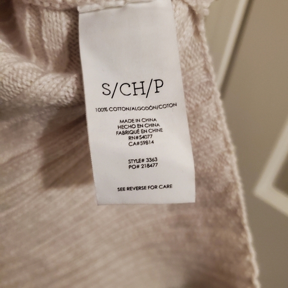 CABI D-Ring Asymmetrical Ribbed Ivory Sweater # 3363 Cream Pullover sz S - Picture 9 of 9